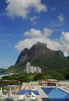 Brazil, Rio de Janeiro, Sao Conrado, view from Intercotinental Hotel on swimming pool Brazil, Rio de Janeiro, Sao Conrado, view from Intercotinental Hotel on swimming pool