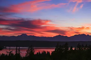 Bremerton, Washington State, USA. Fiery sunset Bremerton, Washington State, USA. Fiery sunset