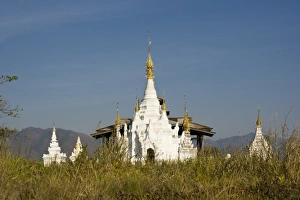 Buddhist stupa, Inle Lake (also spelled Inlay), Shan State, 1500 meters above sea level Buddhist stupa, Inle Lake (also spelled Inlay), Shan State, 1500 meters above sea level