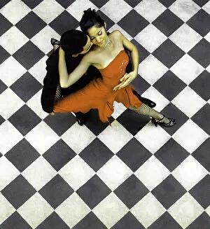 Dance Collection: Buenos Aires, La Boca, Argentina, Tango dancers from above