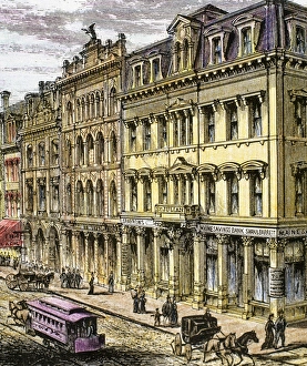 Building Maine Savings Bank on Middle Street. Portland. 1876. Maine. United States Building Maine Savings Bank on Middle Street. Portland. 1876. Maine. United States