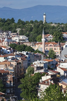 Bulgaria, Southern Mountains, Plovdiv, elevated city view from Nebet Tepe hill, morning Bulgaria, Southern Mountains, Plovdiv, elevated city view from Nebet Tepe hill, morning