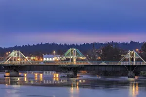 The Burlington Northern walking bridge crosses the Spokane River on the Gonzaga University The Burlington Northern walking bridge crosses the Spokane River on the Gonzaga University