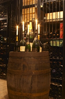 Cages with private wine collections at a cellar storage company Grappe where private Cages with private wine collections at a cellar storage company Grappe where private
