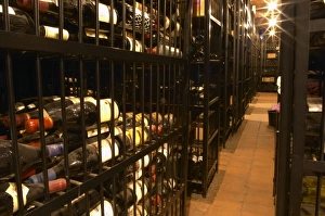 Cages with private wine collections at storage company Grappe where private individuals can store Cages with private wine collections at storage company Grappe where private individuals can store