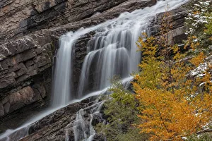 Cameron Falls in autumn in Waterton Lakes National Park, Alberta, Canada Cameron Falls in autumn in Waterton Lakes National Park, Alberta, Canada