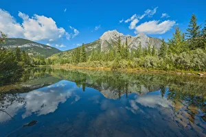 Canada, Alberta, Kananaskis Country. Mount Lorette reflects in Lorette Ponds Canada, Alberta, Kananaskis Country. Mount Lorette reflects in Lorette Ponds