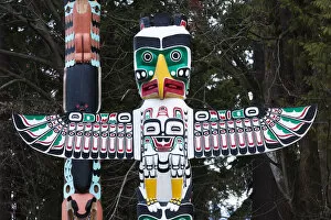 Images Dated 31st December 2011: Canada, British Columbia, Vancouver, Stanley Park, First Nation Totem Poles