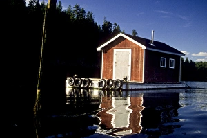 Canada: New Brunswick, Letang Harbour, fishing shack, July Canada: New Brunswick, Letang Harbour, fishing shack, July