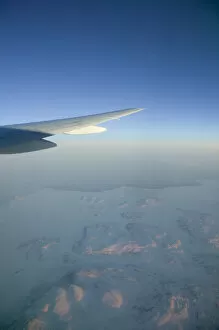 Northwest Territory Gallery: CANADA, Northwest Territories. Aerial View of Hudson Bay in winter on flight to China