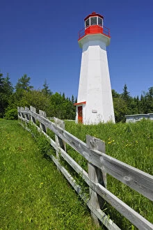 Images Dated 8th July 2009: Canada, Quebec, Cap-de-Bon-De sir. Lighthouse and fence