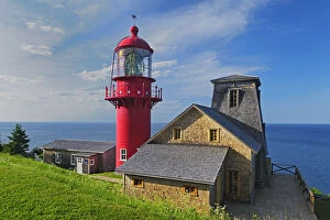 Images Dated 11th July 2009: Canada, Quebec, Pointe-a-la-Renommee. Lighthouse on Gulf of St. Lawrence. Credit as