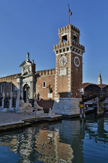 Canal and bridge in front of the Arsenal, Venice Italy Canal and bridge in front of the Arsenal, Venice Italy