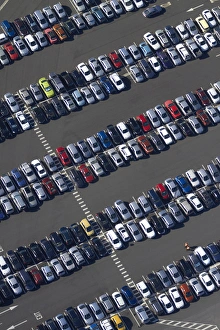Car park, Auckland Airport, North Island, New Zealand - aerial Car park, Auckland Airport, North Island, New Zealand - aerial