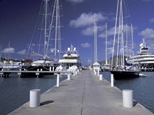 Caribbean, Antigua & Barbuda, Antigua, English Harbour Morning view of yacht harbor Caribbean, Antigua & Barbuda, Antigua, English Harbour Morning view of yacht harbor