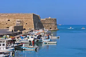 Castello a Mare (Koules Fortress) in the harbor of Heraklion, Crete Island, Greece Castello a Mare (Koules Fortress) in the harbor of Heraklion, Crete Island, Greece