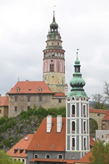 castle and St. Vit church, Czech Republic, Ceske Krumlov, World Heritage Site castle and St. Vit church, Czech Republic, Ceske Krumlov, World Heritage Site