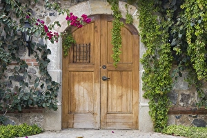 Central America, Guatemala, Antigua. Entry door at a local coffee plantation in Antigua Central America, Guatemala, Antigua. Entry door at a local coffee plantation in Antigua