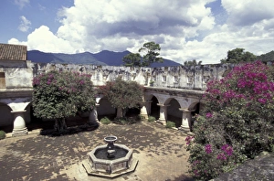 Central America, Guatemala, Central Highlands. View of La Antigua, 16th century colonial Central America, Guatemala, Central Highlands. View of La Antigua, 16th century colonial