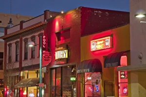 Central Avenue at dusk in downtown Albuquerque New Mexico on historic Route 66 Central Avenue at dusk in downtown Albuquerque New Mexico on historic Route 66