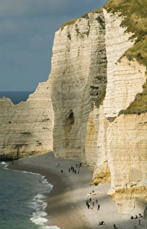 Chalk Cliffs and beach, Etretat, Normandy, FRANCE Chalk Cliffs and beach, Etretat, Normandy, FRANCE
