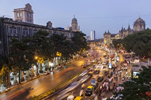 Chhatrapati Shivaji Terminus train station (previously named Victoria Terminus) and central Mumbai Chhatrapati Shivaji Terminus train station (previously named Victoria Terminus) and central Mumbai