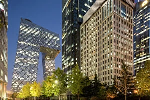 Central Business District Gallery: China, Beijing, Gleaming glass and steel CCTV Headquarters building along Third Ring