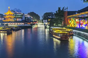 China, Jiangsu, Nanjing. Qinhuai River at Twilight China, Jiangsu, Nanjing. Qinhuai River at Twilight
