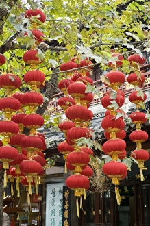 China, Shanghai. Chinese lanterns Chenghuang Miao district around the Shanghai City God Temple China, Shanghai. Chinese lanterns Chenghuang Miao district around the Shanghai City God Temple