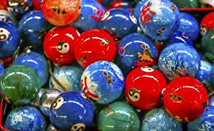 Chinese replica of metal Buddhist prayer balls, Panjuan Flea Market decorations, Beijing Chinese replica of metal Buddhist prayer balls, Panjuan Flea Market decorations, Beijing