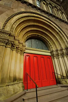 Step Collection: Church of the Holy Trinity Episcopal churchs red door in Rittenhouse Square