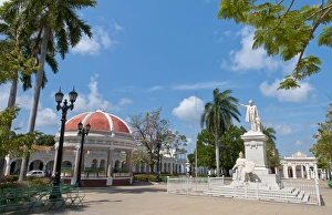 Cienfuegos Cuba Jose Marti Square in center with statue of Jose Marti and palms Cienfuegos Cuba Jose Marti Square in center with statue of Jose Marti and palms