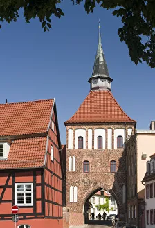 City gate Kuetertor. The Hanseatic City Stralsund. The old town is listed as UNESCO World Heritage City gate Kuetertor. The Hanseatic City Stralsund. The old town is listed as UNESCO World Heritage