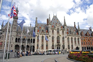 City Hall in The Big Market Square at Bruges in the province of West Flanders, Belgium City Hall in The Big Market Square at Bruges in the province of West Flanders, Belgium