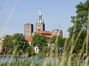 Cityscape of Stralsund with the pond Knieperteich Cityscape of Stralsund with the pond Knieperteich