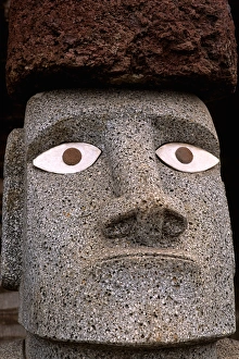 Close-up of stone abstract Moai art work Easter Island during Tapati Festival Rapa Nui Close-up of stone abstract Moai art work Easter Island during Tapati Festival Rapa Nui