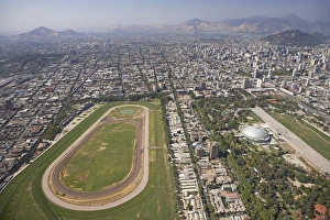 Club Hipico (Santiago Racetrack), and Parque O'Higgins (right), Santiago, Chile Club Hipico (Santiago Racetrack), and Parque O'Higgins (right), Santiago, Chile