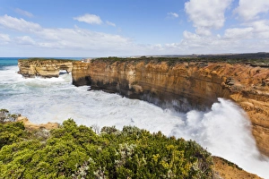 The coastline near Loch Ard Gorge with Elephant rock and Muttonbird Island, Great Ocean Road The coastline near Loch Ard Gorge with Elephant rock and Muttonbird Island, Great Ocean Road