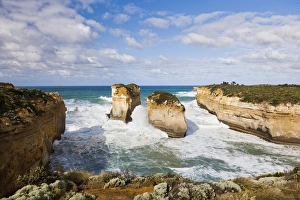The coastline near Loch Ard Gorge, Great Ocean Road, Australia, with the rock formation The coastline near Loch Ard Gorge, Great Ocean Road, Australia, with the rock formation