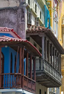 Colonial houses in the old town, Cartagena, UNESCO World Heritage Site Colonial houses in the old town, Cartagena, UNESCO World Heritage Site
