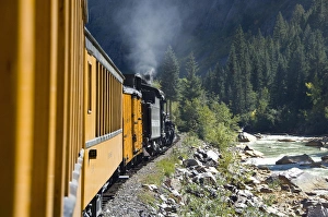 Colorado, The Durango & Silverton Narrow Gauge Railroad. Views from the train Colorado, The Durango & Silverton Narrow Gauge Railroad. Views from the train