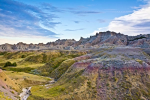 colored hills and valleys, Badlands Loop Trail, Badlands National Park, South Dakota, USA colored hills and valleys, Badlands Loop Trail, Badlands National Park, South Dakota, USA
