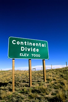 Continental Divide Sign in Rawlings Wyoming at 7000 feet Continental Divide Sign in Rawlings Wyoming at 7000 feet