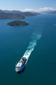 Car Ferry Collection: Cook Strait Ferry Kaitaki, Queen Charlotte Sound, Marlborough Sounds, South Island