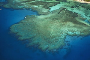Coral reef beside Tokoriki Island, Mamanuca Islands, Fiji, South Pacific - aerial Coral reef beside Tokoriki Island, Mamanuca Islands, Fiji, South Pacific - aerial