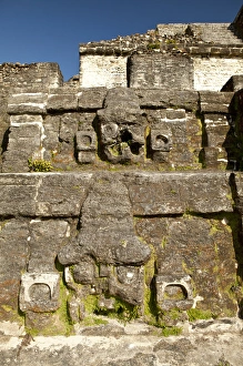 Craving on side of ruin. Located 30 miles from Belize City, Altun Ha is a Mayan site Craving on side of ruin. Located 30 miles from Belize City, Altun Ha is a Mayan site