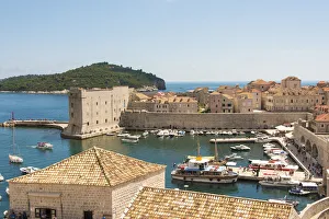 Croatia, Dubrovnik. Walled city old town and marina. St Croatia, Dubrovnik. Walled city old town and marina. St