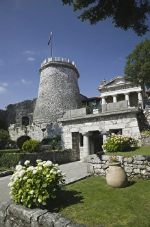 CROATIA, Kvarner Region, RIJEKA. Trsat Castle / 13th century fort interior courtyard CROATIA, Kvarner Region, RIJEKA. Trsat Castle / 13th century fort interior courtyard