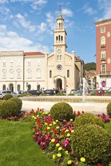 Croatia, Split. Church and Monastery of St. Francis and fountain of Franjo Tudman Square Croatia, Split. Church and Monastery of St. Francis and fountain of Franjo Tudman Square