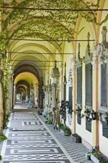 Croatia-Zagreb. Mirogoj Cemetery- Crypt Passageway. One of the Most Beautiful Cemeteries Croatia-Zagreb. Mirogoj Cemetery- Crypt Passageway. One of the Most Beautiful Cemeteries